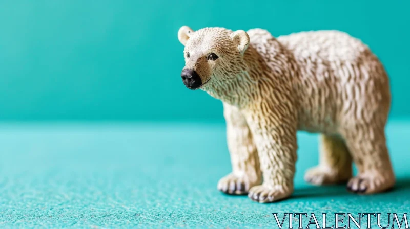 Toy Polar Bear Figurine - Realistic Plastic Bear Photo AI Image