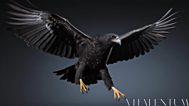 Majestic Black Eagle in Flight | Wildlife Photography AI Image