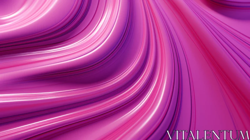 Luxurious Pink Silk Fabric 3D Rendering with Soft Waves and Folds AI Image