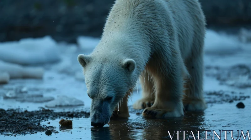 Majestic Polar Bear in Arctic Habitat AI Image