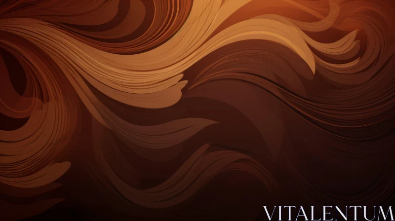 Brown Waves Flowing Pattern Background AI Image