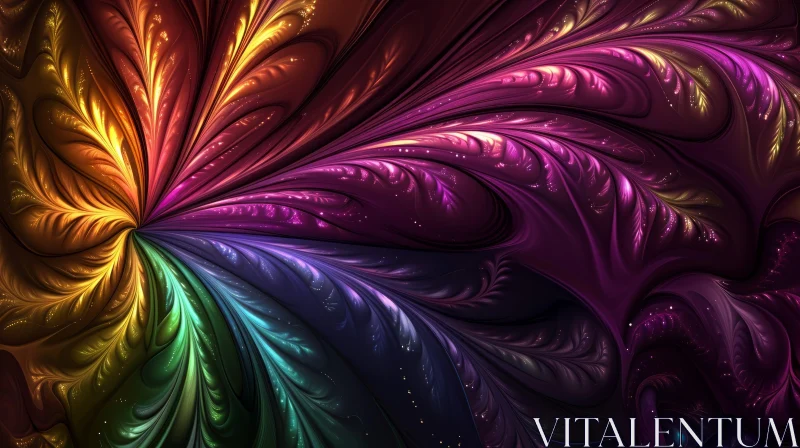 Colorful Fractal Artwork - Symmetrical Rainbow Design AI Image