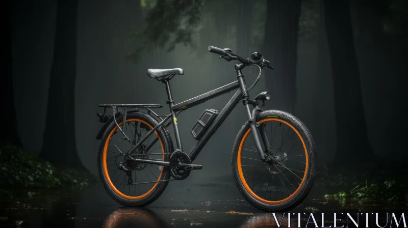 Electric Bicycle in Dark Forest | 3D Rendering AI Image