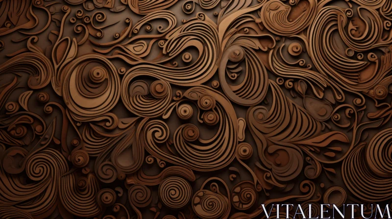 Elegant 3D Organic Pattern in Brown and Gray AI Image