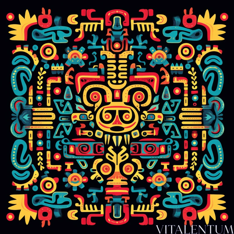 Captivating Ancient Mexican Stylized Designs for Home Decoration and Greeting Cards AI Image