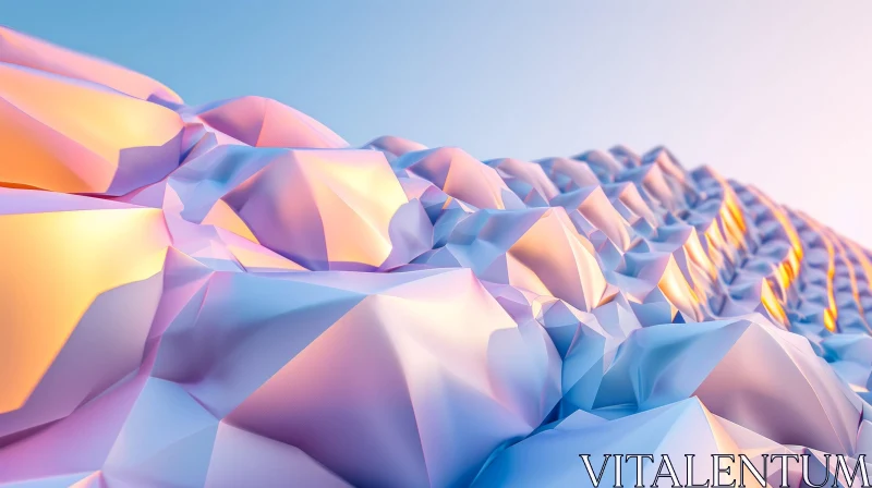 Majestic 3D Mountain Range - Cold and Desolate Landscape AI Image