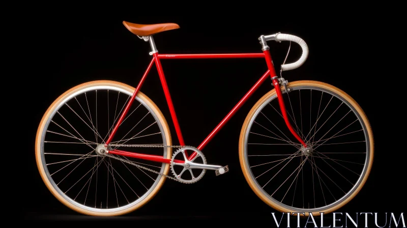Red Fixed-Gear Bicycle Product Photo AI Image