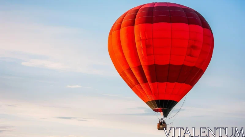 Red Hot Air Balloon Adventure in the Sky AI Image