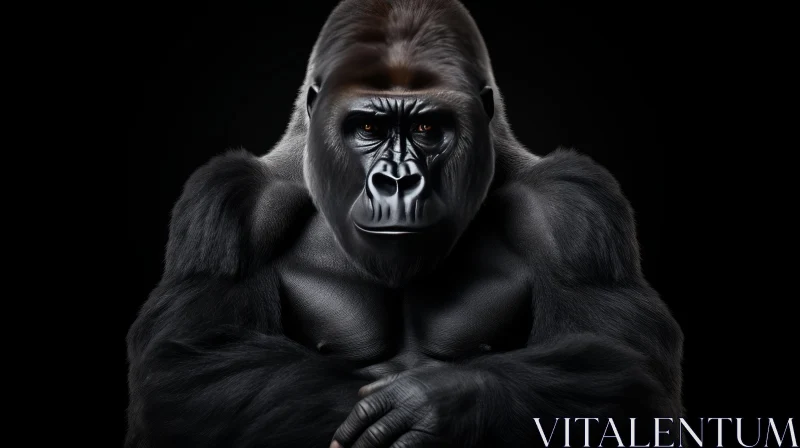 Intense Gorilla Portrait - Wildlife Photography AI Image