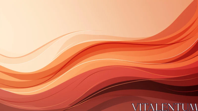 AI ART Orange Waves Abstract Vector Illustration