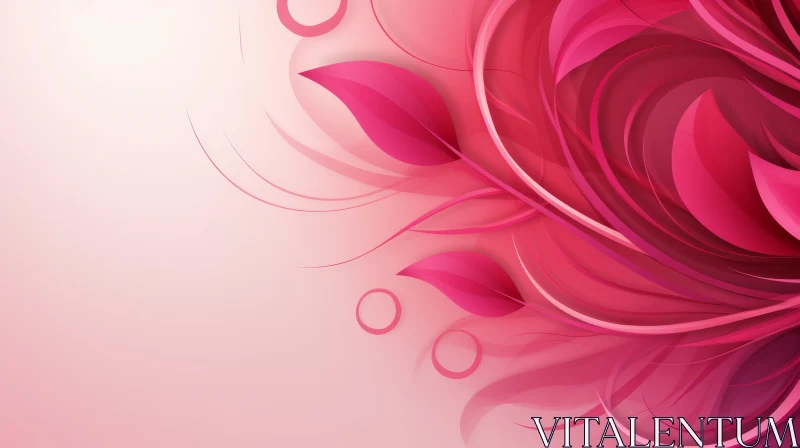 Pink and White Abstract Floral Background AI Image