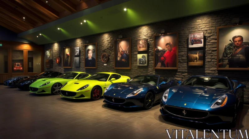 Luxury Car Showroom Display with Modern Cars AI Image