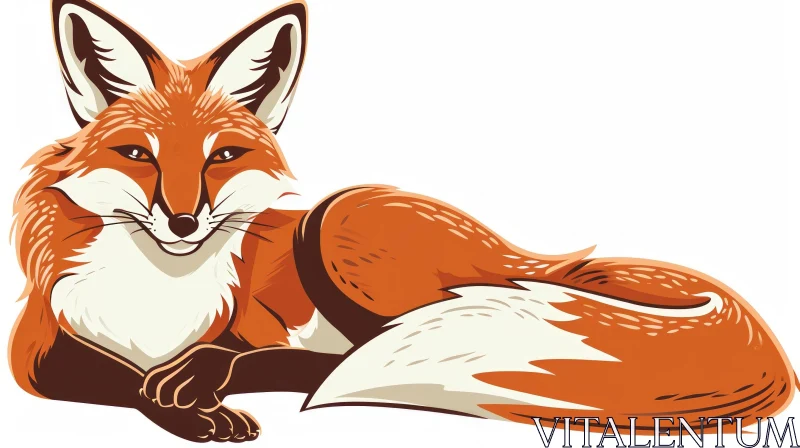 Playful Red Fox Cartoon Illustration AI Image