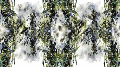 Symmetrical Floral Watercolor Pattern for Home Decor