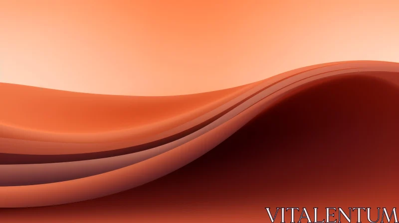Warm Orange 3D Rendering Background with Curved Shape AI Image