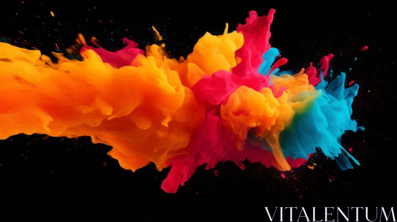 Colorful Paint Explosion - 3D Rendering Art AI Image