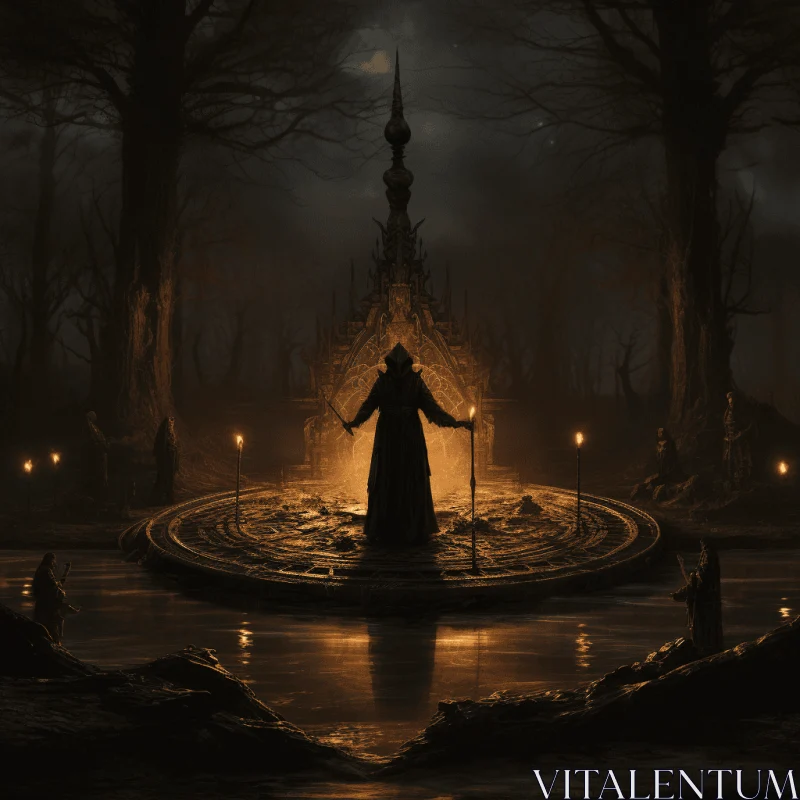 The Dark King on a Mountain: A Captivating Fantasy Art AI Image