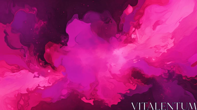 Colorful Abstract Painting with Purple and Pink Clouds AI Image