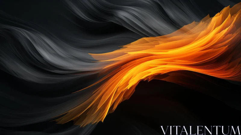 Dark Abstract Background with Orange and Yellow Streak AI Image