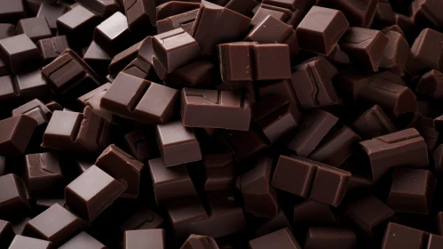 Dark Chocolate Pieces | Close-up | Rich Brown Color