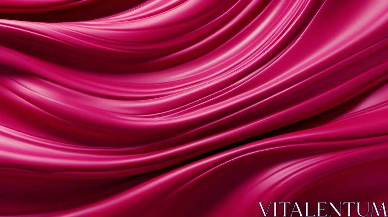 Pink Silk Fabric 3D Rendering | Soft Waves Background AI Image