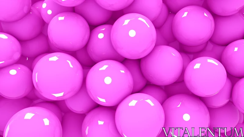 Pink Spheres 3D Rendering - Abstract Art AI Image