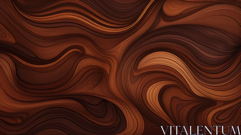 Dark Brown Wood Grain Texture for Design Projects AI Image