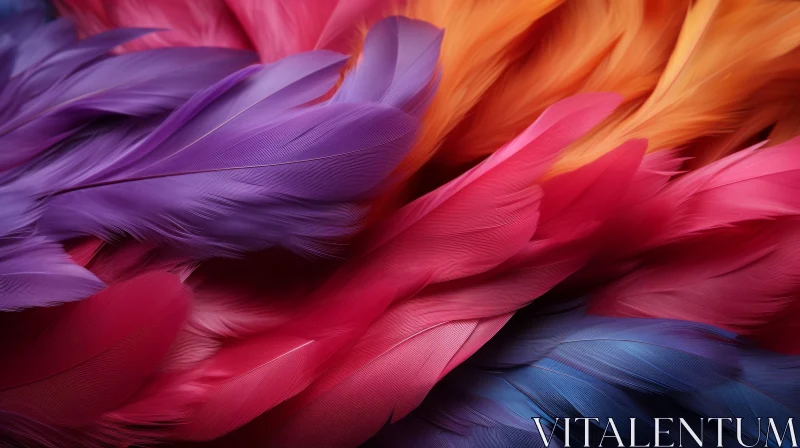 Colorful Feathers Close-Up - Nature Beauty AI Image