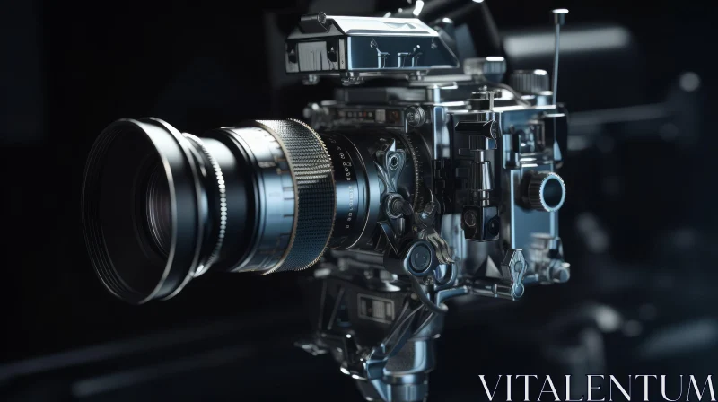 Professional Film Camera 3D Rendering | Black Metal Body AI Image
