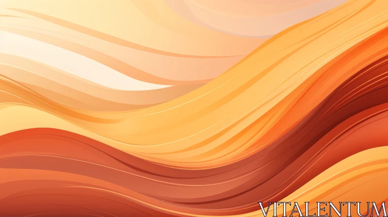 Dynamic Abstract Wavy Background in Orange and Yellow AI Image
