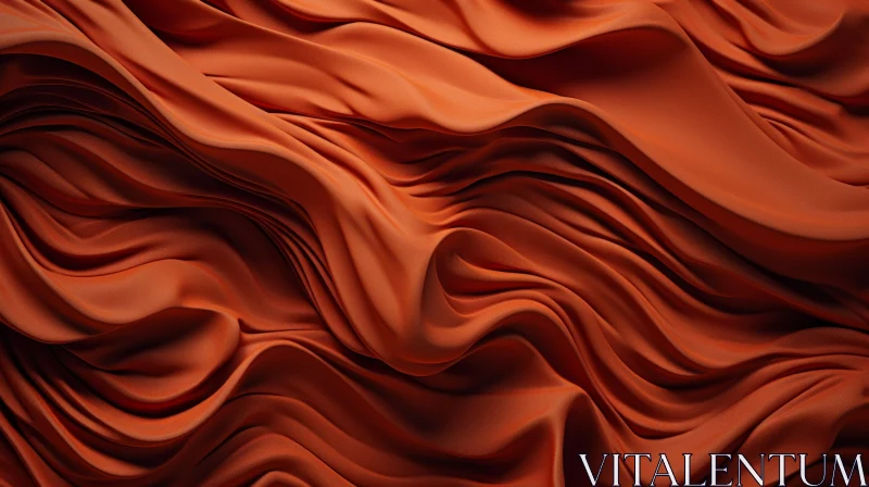 Orange Silk Fabric 3D Rendering | Textured Design AI Image