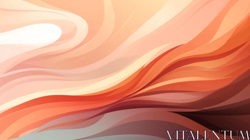 Vibrant Orange and Red Waves Abstract Background AI Image