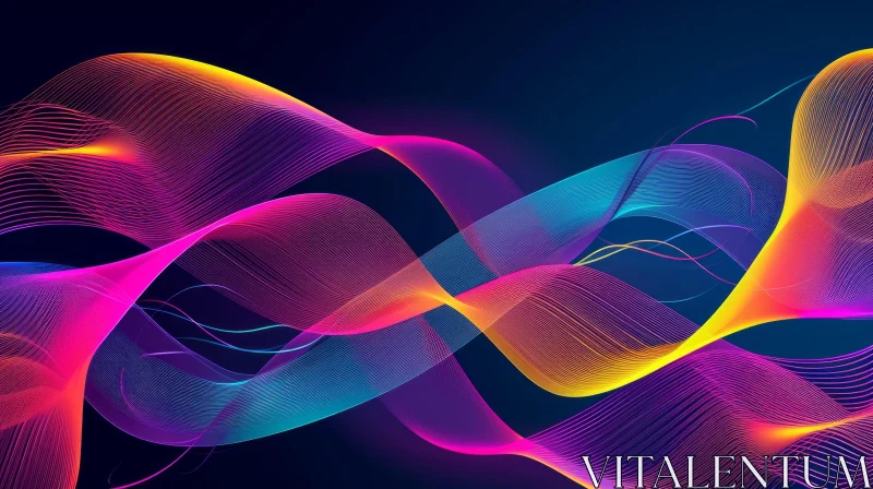 Colorful Abstract Background with Wavy Lines AI Image