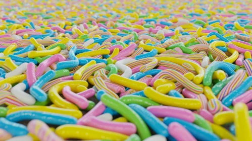 Colorful Gummy Worms | Twisted Pile | Close-Up Photography