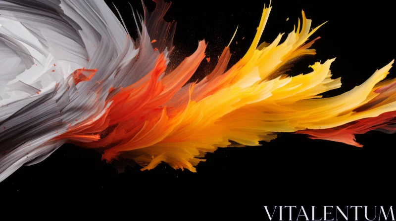 Vibrant Abstract Painting with Burst of Colors AI Image