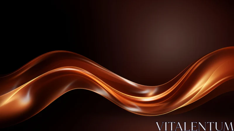 Elegant Abstract Brown Wave Art AI Image