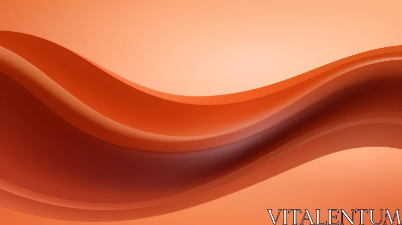 Orange Waves Abstract Background AI Image