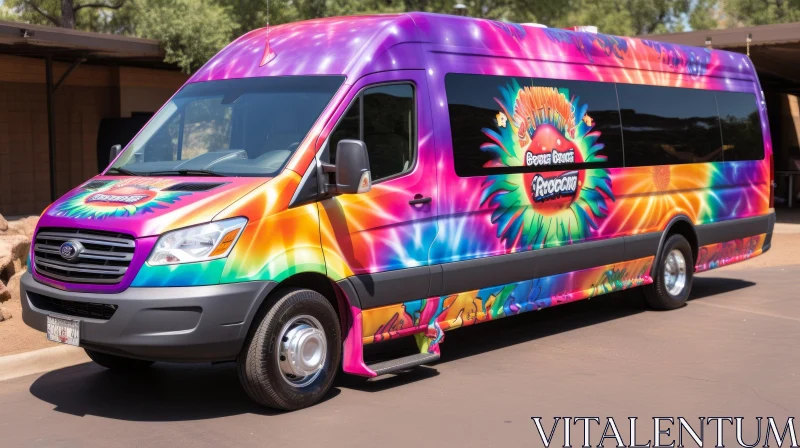 Colorful Van with Psychedelic Patterns - Scottsdale Beer Cruiser AI Image
