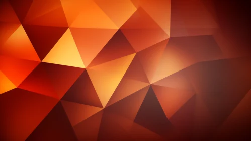 Dark Orange Low Poly Abstract Space - 3D Rendering