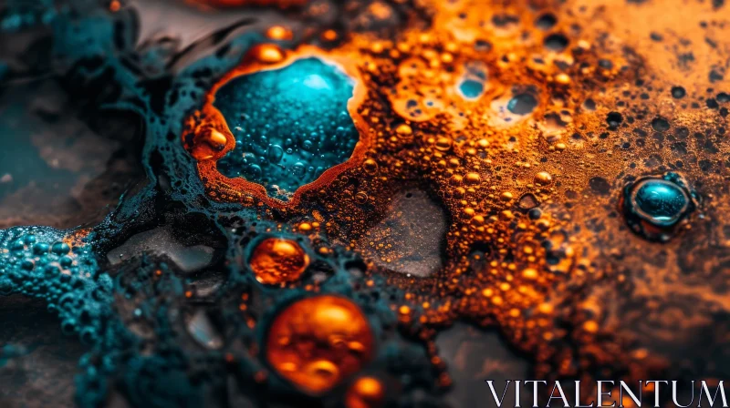 Colorful Liquid Art - Bubbles and Ripples AI Image