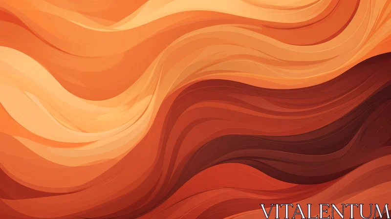 Mesmerizing Abstract Wavy Background in Orange and Brown AI Image