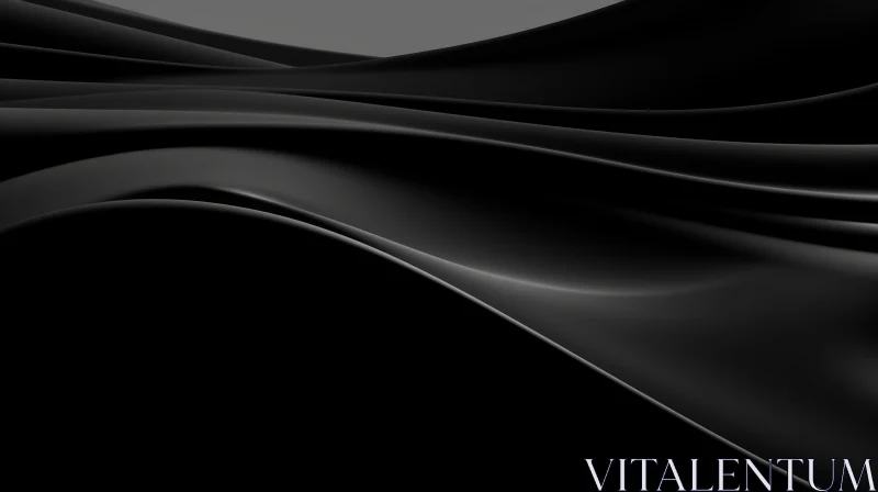 Elegant Black Silk Cloth 3D Rendering AI Image