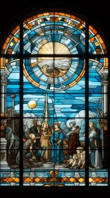 Captivating Stained Glass Window | Sci-Fi Baroque & Religious Art