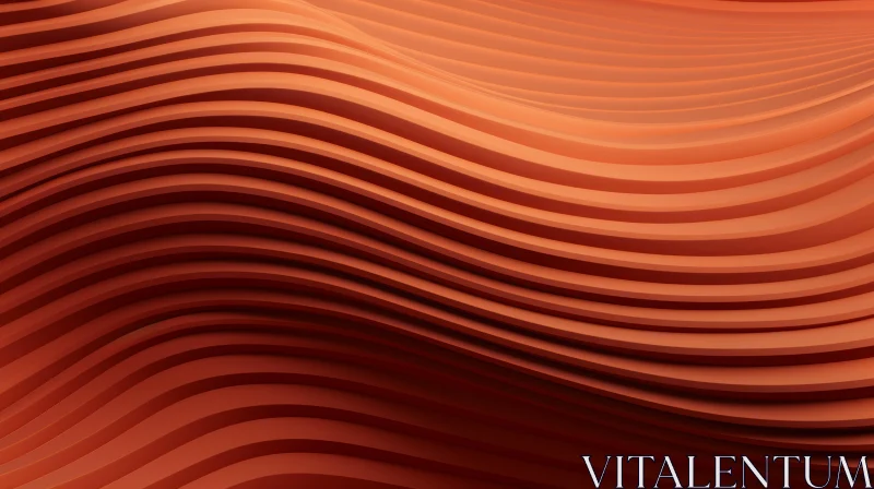 Innovative 3D Rendering: Orange Wavy Abstract Background AI Image