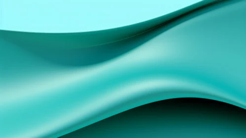 Turquoise 3D Rendering with Gradient - Abstract Minimalist Art