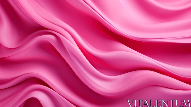 Luxurious Pink Silk Fabric 3D Render AI Image