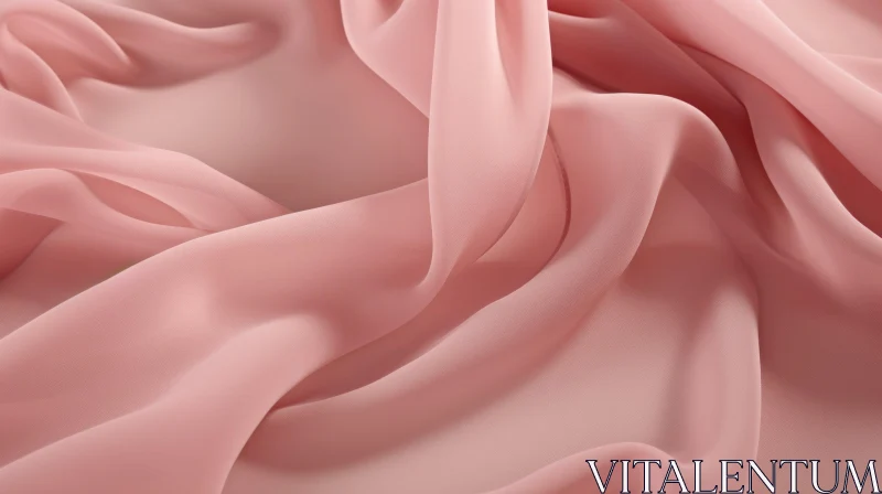 Pink Silk Fabric Close-Up - Soft and Delicate Texture AI Image