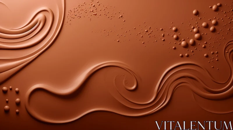 Rich Chocolate Surface with Droplets | Close-Up Texture AI Image
