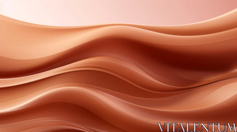 Richness in Motion: Warm Brownish-Orange Liquid Art AI Image