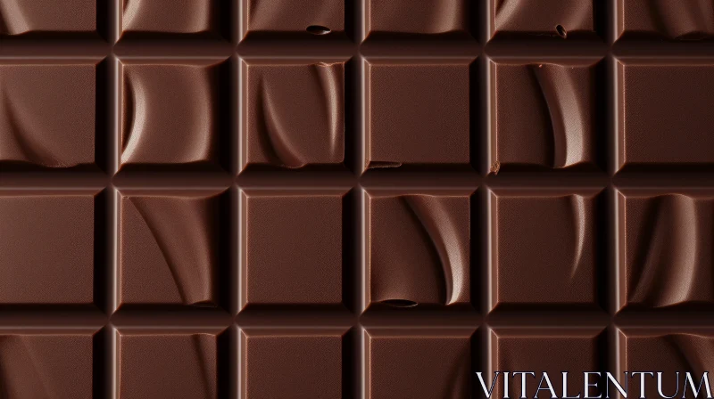 Dark Chocolate Bar Close-up: Rich Texture and Deep Brown Color AI Image